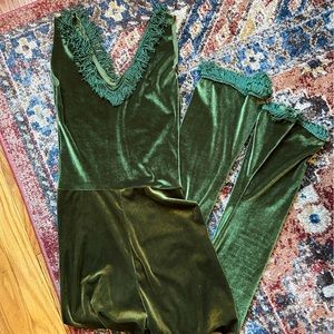 Stunning green velvet jumpsuit